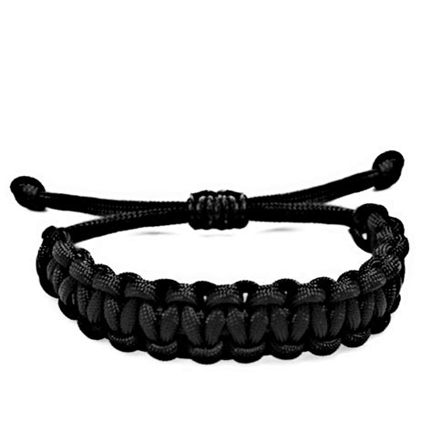 Black Cord And Nylon Bracelet 